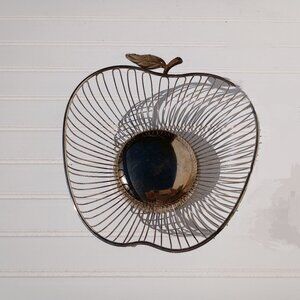 Vintage Silverplate Apple Bread Basket Wire Fruit Bowl Silverplated Serveware